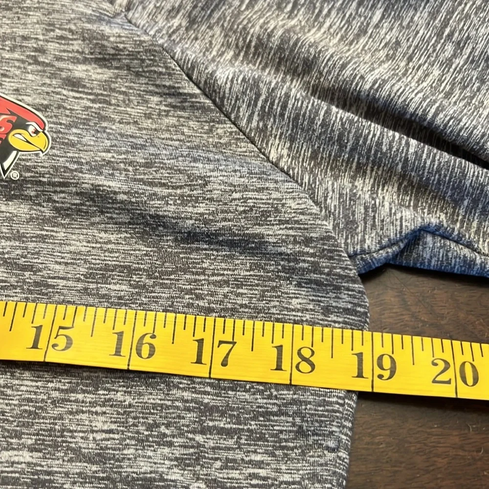 Nike Women's Gray Long Sleeve Top with hood. Illinois state logo.  Size M